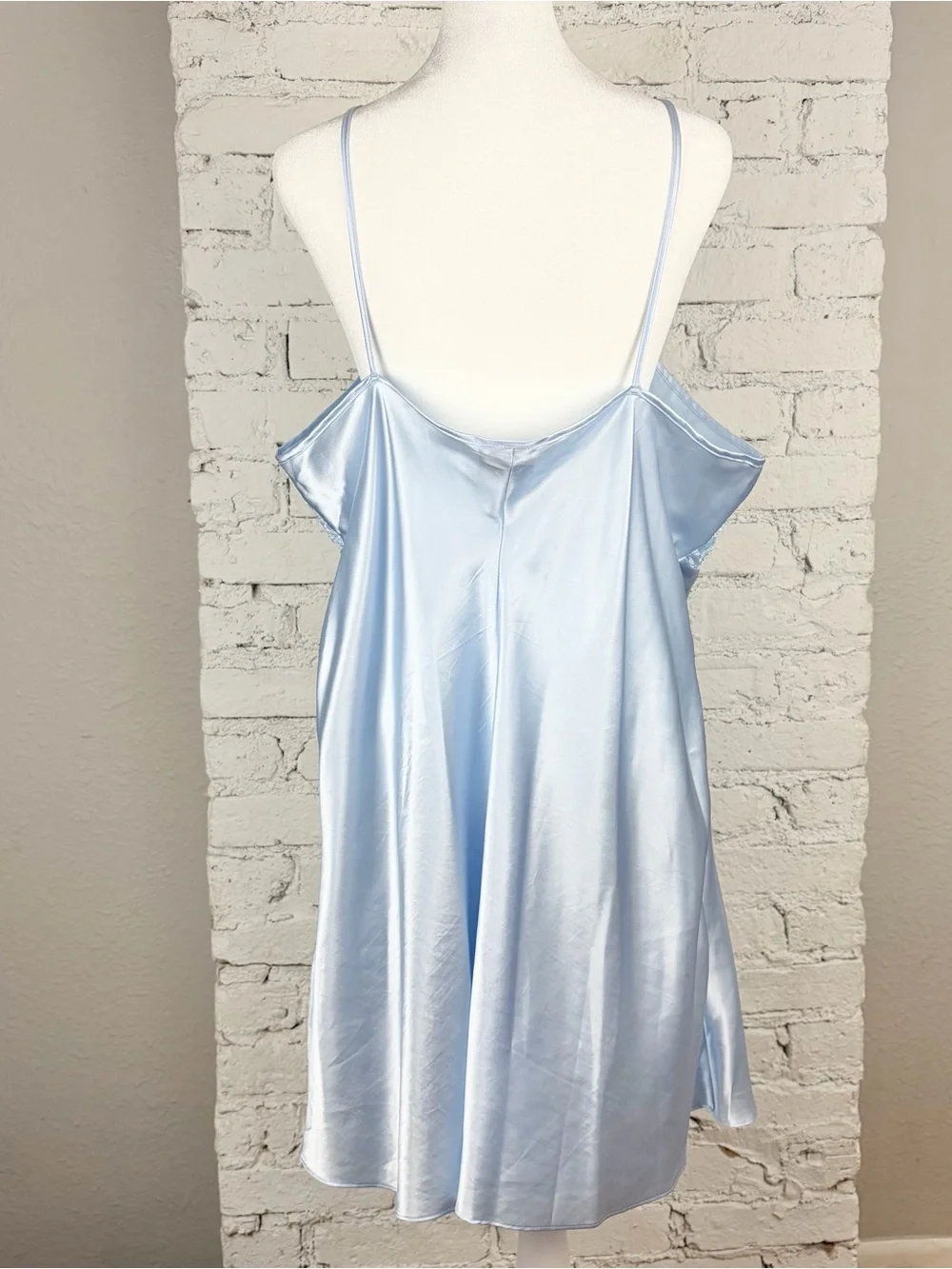 VTG 90s Y2K Secret Treasures Babydoll Slip Dress Blue Lace XL - Picture 3 of 12